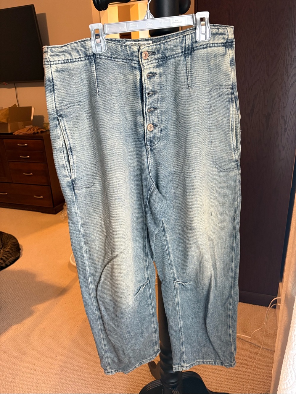 We The Free Light Blue Relaxed Button-Fly Jeans
